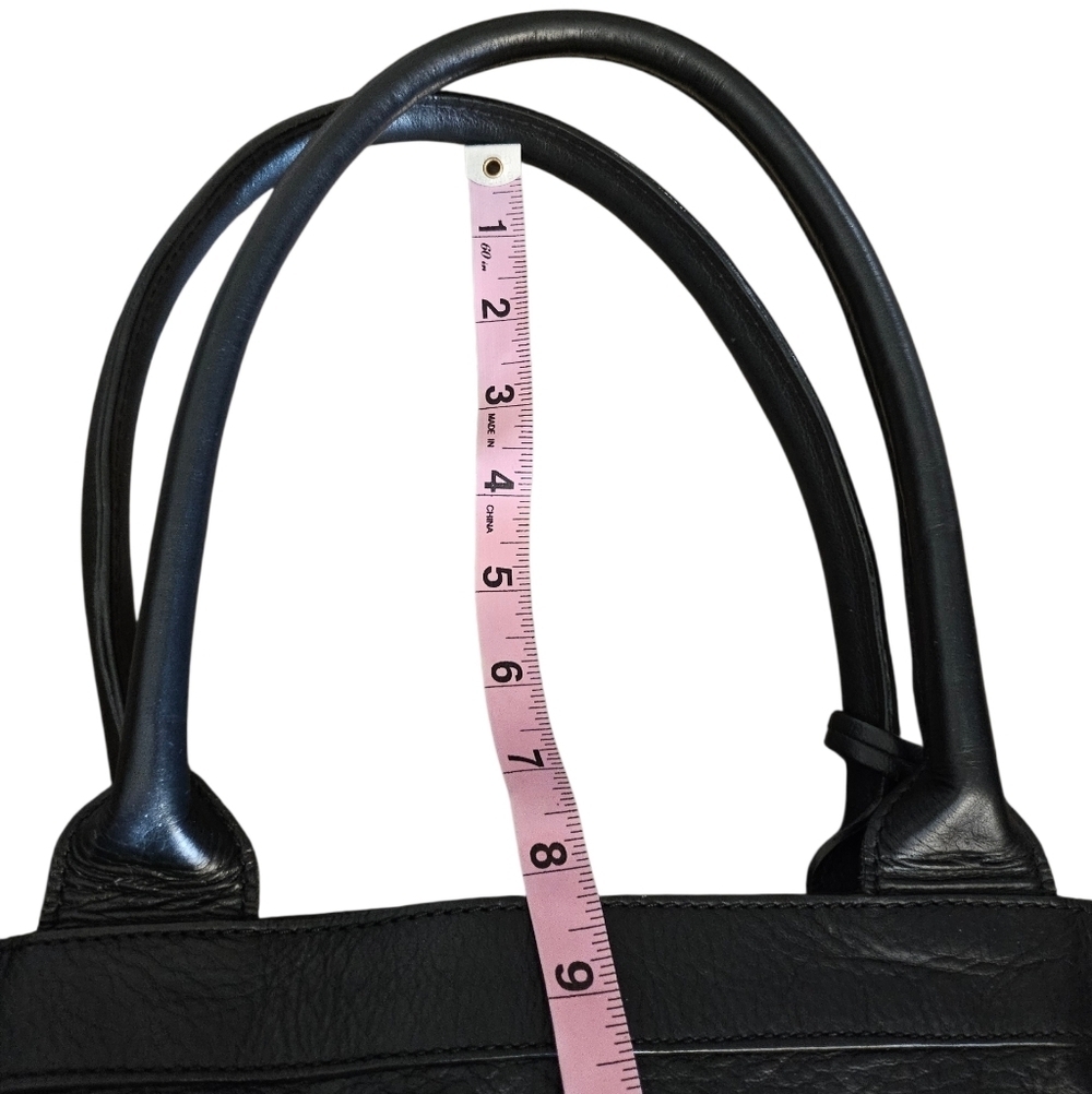 Black 100% Leather Skull Embossed Tote Made In Italy - Picture 10 of 16